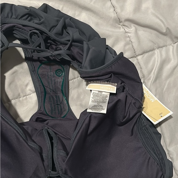Michael Kors Charcoal Ruffle Swimsuit - Picture 2 of 6
